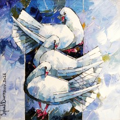 Iqbal Durrani, 18 x 18 Inch, Oil on Canvas, Figurative Painting, AC-IQD-305 Iqbal Durrani, 18 x 18 Inch, Oil on Canvas, Figurative Painting, AC-IQD-305